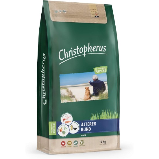 Christopher Senior, Complete Nutrition for Dry From 6 Years of Age, The Older Dog Food (Chicken, Lamb, Egg, Rice, Older Dog, 4.0 kg Christopher Senior, Complete Nutrition for Dry From 6 Years of Age, The Older Dog Food (Chicken, Lamb, Egg, Rice, Older Dog, 4.0 kg