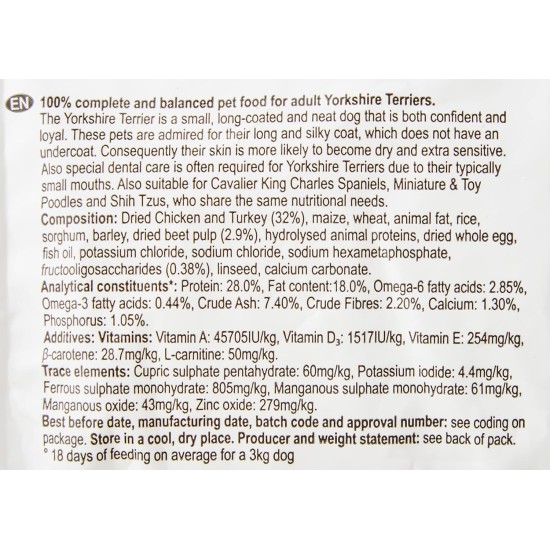 Eukanuba Breed Nutrition Yorkshire Terrier Dry Food, 2 Kg, Pack of 1 Eukanuba Breed Nutrition Yorkshire Terrier Dry Food, 2 Kg, Pack of 1