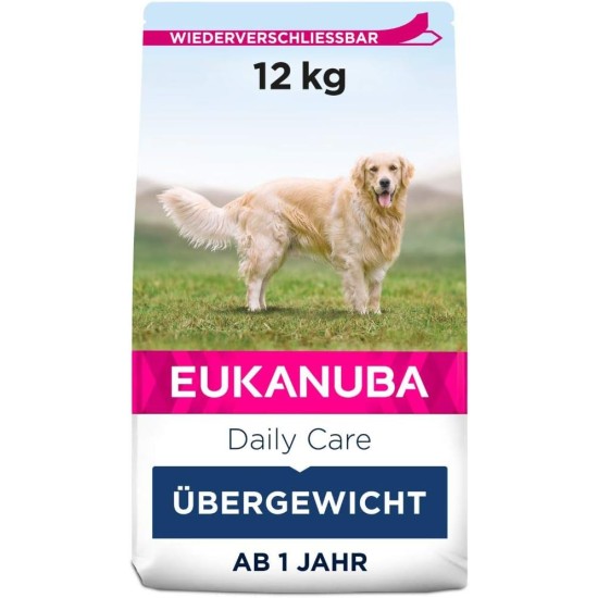 Eukanuba Daily Care Overweight / Sterilised Dry Food - Low Fat Special Food for Overweight or Neutered Dogs, 12 kg Eukanuba Daily Care Overweight / Sterilised Dry Food - Low Fat Special Food for Overweight or Neutered Dogs, 12 kg