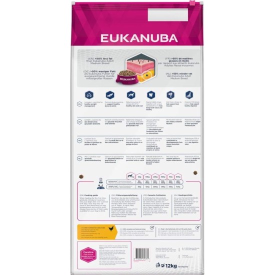 Eukanuba Daily Care Overweight / Sterilised Dry Food - Low Fat Special Food for Overweight or Neutered Dogs, 12 kg Eukanuba Daily Care Overweight / Sterilised Dry Food - Low Fat Special Food for Overweight or Neutered Dogs, 12 kg
