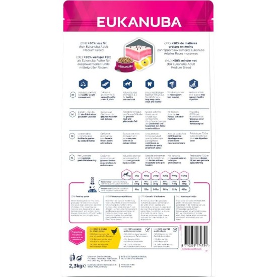Eukanuba Daily Care Overweight / Sterilised Dry Food - Low Fat Special Food for Overweight or Neutered Dogs, 12 kg Eukanuba Daily Care Overweight / Sterilised Dry Food - Low Fat Special Food for Overweight or Neutered Dogs, 12 kg