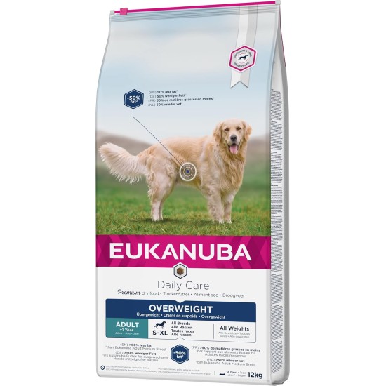Eukanuba Daily Care Overweight / Sterilised Dry Food - Low Fat Special Food for Overweight or Neutered Dogs, 12 kg Eukanuba Daily Care Overweight / Sterilised Dry Food - Low Fat Special Food for Overweight or Neutered Dogs, 12 kg