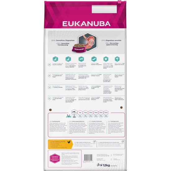 Eukanuba Daily Care Sensitive Digestion Dog Food - Dry Food for Dogs with Sensitive Digestion, Stomach Friendly with Easily Digestible Rice, 12 kg Eukanuba Daily Care Sensitive Digestion Dog Food - Dry Food for Dogs with Sensitive Digestion, Stomach Friendly with Easily Digestible Rice, 12 kg