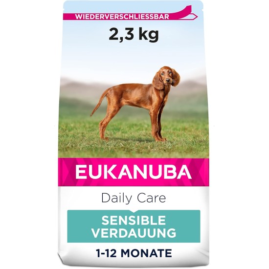 Eukanuba Daily Care Sensitive Digestion Dog Food - Dry Food for Dogs with Sensitive Digestion, Stomach Friendly with Easily Digestible Rice, 12 kg Eukanuba Daily Care Sensitive Digestion Dog Food - Dry Food for Dogs with Sensitive Digestion, Stomach Friendly with Easily Digestible Rice, 12 kg
