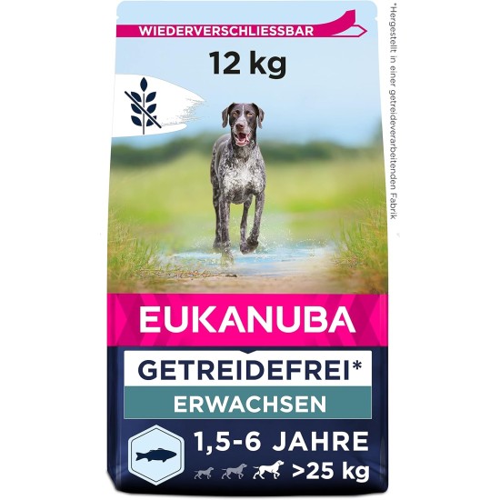 Eukanuba Dog Food Grain-Free with Fish for Large Breeds - Dry Food for Adult Dogs, 12 kg Eukanuba Dog Food Grain-Free with Fish for Large Breeds - Dry Food for Adult Dogs, 12 kg