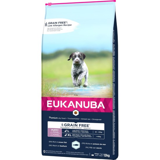 Eukanuba Dog Food Grain-Free with Fish for Large Breeds - Dry Food for Adult Dogs, 12 kg Eukanuba Dog Food Grain-Free with Fish for Large Breeds - Dry Food for Adult Dogs, 12 kg