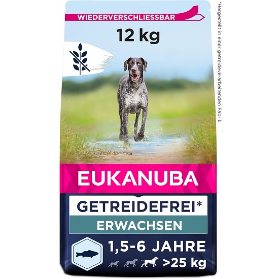 Eukanuba Dog Food Grain-Free with Fish for Large Breeds - Dry Food for Adult Dogs, 12 kg Eukanuba Dog Food Grain-Free with Fish for Large Breeds - Dry Food for Adult Dogs, 12 kg