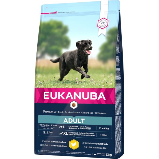 Eukanuba Dog Food for Large Breeds, Premium Dry Food with Fresh Chicken, 15 kg Eukanuba Dog Food for Large Breeds, Premium Dry Food with Fresh Chicken, 15 kg
