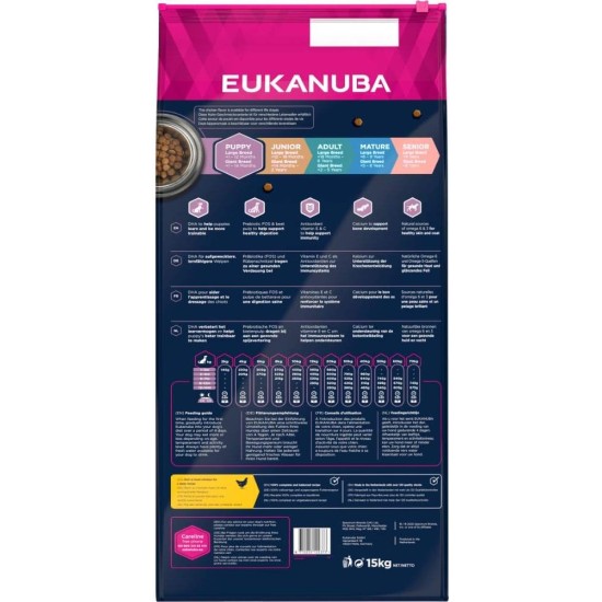 Eukanuba Dog Food for Large Breeds, Premium Dry Food with Fresh Chicken, 15 kg Eukanuba Dog Food for Large Breeds, Premium Dry Food with Fresh Chicken, 15 kg