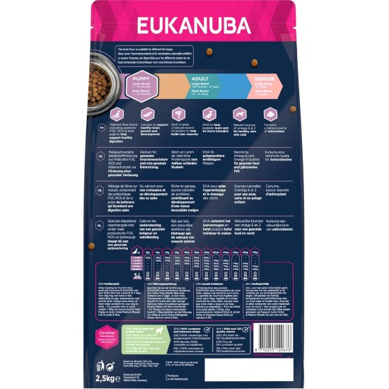 Eukanuba Dog Food with Lamb and Rice for Large Breeds, Premium Dry Food for Puppies, Adults, Senior, Various Sizes Eukanuba Dog Food with Lamb and Rice for Large Breeds, Premium Dry Food for Puppies, Adults, Senior, Various Sizes