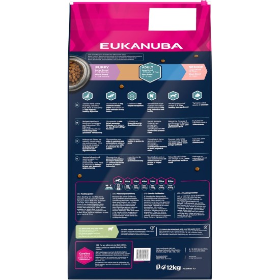 Eukanuba Dog Food with Lamb and Rice for Large Breeds, Premium Dry Food for Puppies, Adults, Senior, Various Sizes Eukanuba Dog Food with Lamb and Rice for Large Breeds, Premium Dry Food for Puppies, Adults, Senior, Various Sizes