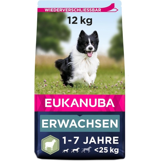 Eukanuba Dog Food with Lamb and Rice for Small/Medium Breed, 12 Kg Eukanuba Dog Food with Lamb and Rice for Small/Medium Breed, 12 Kg