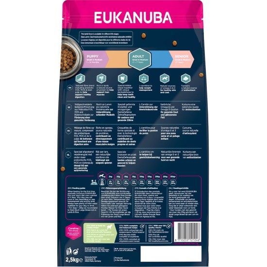 Eukanuba Dog Food with Lamb and Rice for Small/Medium Breed, 12 Kg Eukanuba Dog Food with Lamb and Rice for Small/Medium Breed, 12 Kg