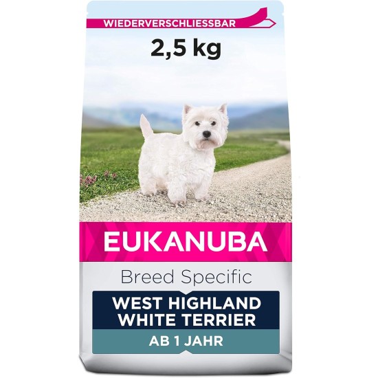 Eukanuba Dry Dog Food Breed Nutrition with West Highland Terrier, 2.5 kg Eukanuba Dry Dog Food Breed Nutrition with West Highland Terrier, 2.5 kg