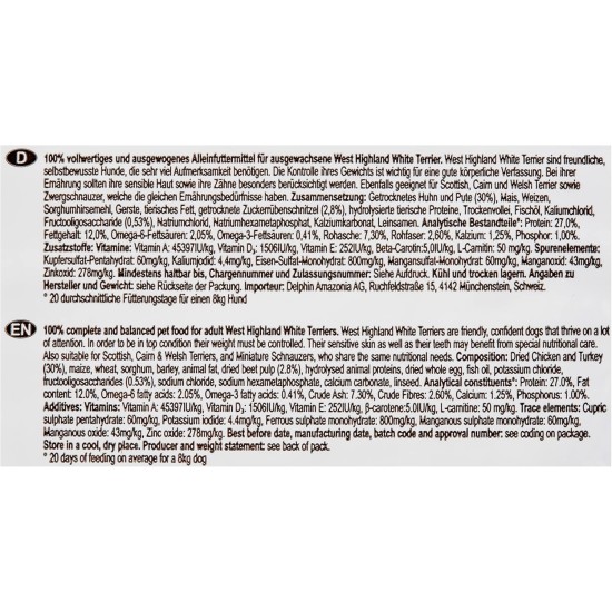 Eukanuba Dry Dog Food Breed Nutrition with West Highland Terrier, 2.5 kg Eukanuba Dry Dog Food Breed Nutrition with West Highland Terrier, 2.5 kg