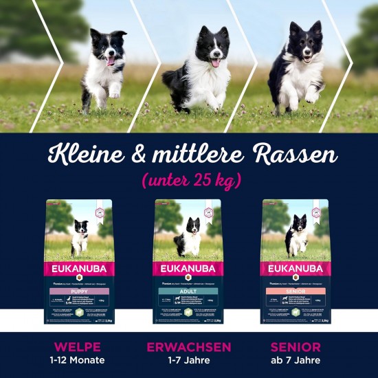 Eukanuba Puppy Food with Lamb & Rice for Small and Medium Breeds - Dry Food for Junior Dogs, 12 kg Eukanuba Puppy Food with Lamb & Rice for Small and Medium Breeds - Dry Food for Junior Dogs, 12 kg