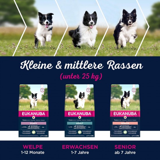 Eukanuba Puppy Food with Lamb & Rice for Small and Medium Breeds - Dry Food for Junior Dogs, 12 kg Eukanuba Puppy Food with Lamb & Rice for Small and Medium Breeds - Dry Food for Junior Dogs, 12 kg