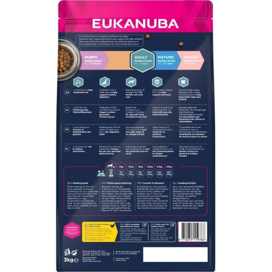 Eukanuba Small Breed Dog Food Premium Dry Fresh Chicken Food - Various Ages, 3 kg Eukanuba Small Breed Dog Food Premium Dry Fresh Chicken Food - Various Ages, 3 kg