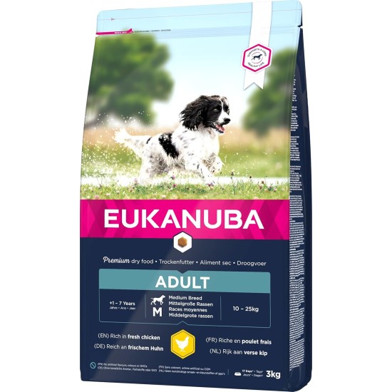 Eukanuba Small Breed Dog Food Premium Dry Fresh Chicken Food - Various Ages, 3 kg Eukanuba Small Breed Dog Food Premium Dry Fresh Chicken Food - Various Ages, 3 kg