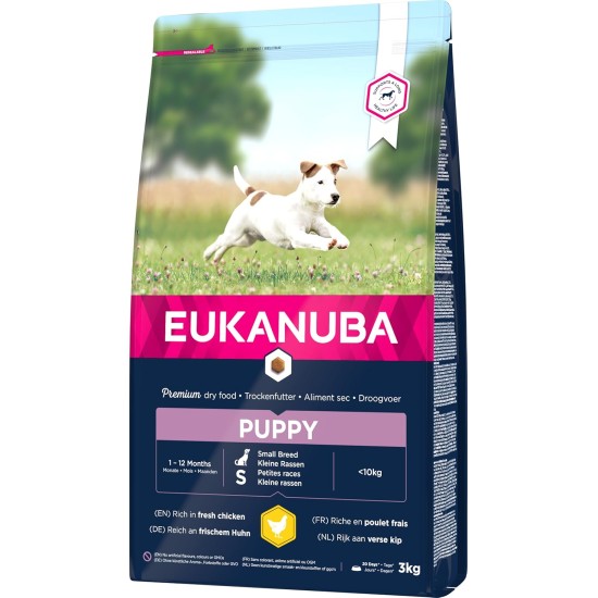 Eukanuba Small Breed Dog Food Premium Dry Fresh Chicken Food - Various Ages, 3 kg Eukanuba Small Breed Dog Food Premium Dry Fresh Chicken Food - Various Ages, 3 kg