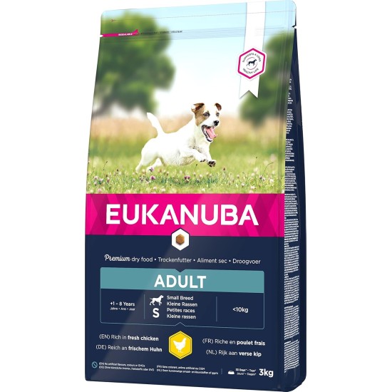 Eukanuba Small Breed Dog Food Premium Dry Fresh Chicken Food - Various Ages, 3 kg Eukanuba Small Breed Dog Food Premium Dry Fresh Chicken Food - Various Ages, 3 kg