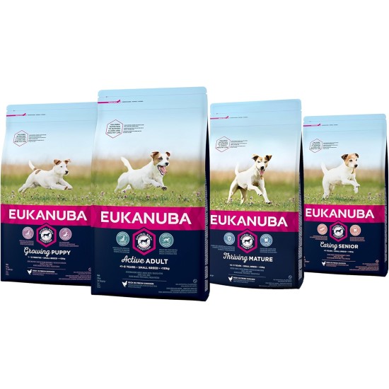 Eukanuba Small Breed Dog Food Premium Dry Fresh Chicken Food - Various Ages, 3 kg Eukanuba Small Breed Dog Food Premium Dry Fresh Chicken Food - Various Ages, 3 kg