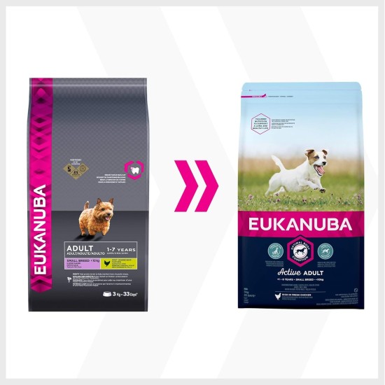 Eukanuba Small Breed Dog Food Premium Dry Fresh Chicken Food - Various Ages, 3 kg Eukanuba Small Breed Dog Food Premium Dry Fresh Chicken Food - Various Ages, 3 kg