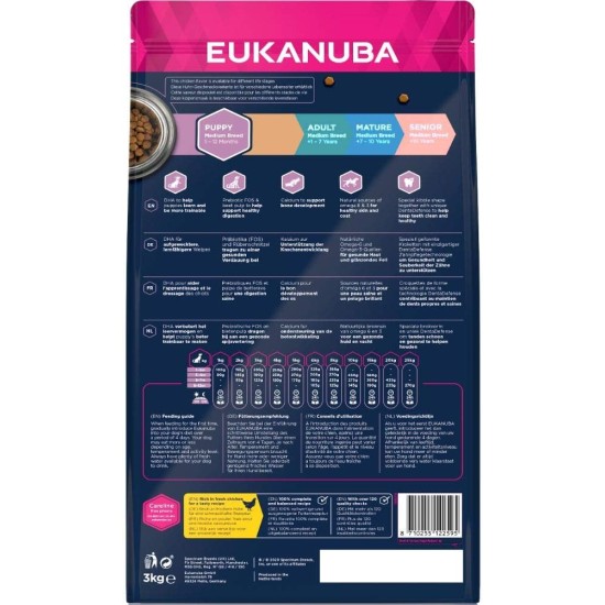 Eukanuba Small Breed Dog Food Premium Dry Fresh Chicken Food - Various Ages, Puppy, 3 kg Eukanuba Small Breed Dog Food Premium Dry Fresh Chicken Food - Various Ages, Puppy, 3 kg