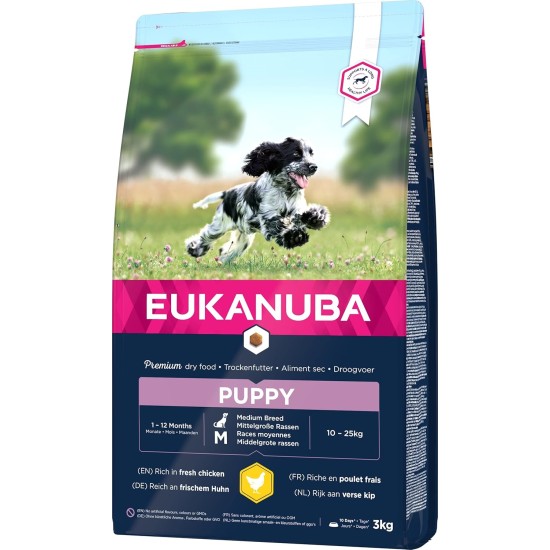 Eukanuba Small Breed Dog Food Premium Dry Fresh Chicken Food - Various Ages, Puppy, 3 kg Eukanuba Small Breed Dog Food Premium Dry Fresh Chicken Food - Various Ages, Puppy, 3 kg