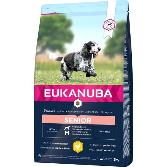 Eukanuba Small Breed Dog Food Premium Dry Fresh Chicken Food - Various Ages, Senior, 3 kg Eukanuba Small Breed Dog Food Premium Dry Fresh Chicken Food - Various Ages, Senior, 3 kg