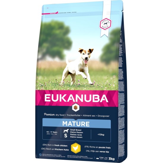 Eukanuba puppy puppy food for small breeds with improved, new recipe - puppy dry food for dogs aged 1-12 months towards the taste of chicken - 1 x 3 kg bag Eukanuba puppy puppy food for small breeds with improved, new recipe - puppy dry food for dogs aged 1-12 months towards the taste of chicken - 1 x 3 kg bag