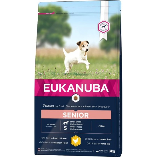 Eukanuba puppy puppy food for small breeds with improved, new recipe - puppy dry food for dogs aged 1-12 months towards the taste of chicken - 1 x 3 kg bag Eukanuba puppy puppy food for small breeds with improved, new recipe - puppy dry food for dogs aged 1-12 months towards the taste of chicken - 1 x 3 kg bag