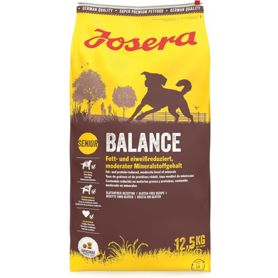 JOSERA Balance (1 x 12.5 kg) | Senior | Premium Dry Food for Adult Older Dogs | Poultry & Rice | Fat and Protein Reduced Especially for Seniors | Wheat Free | Dog Food | Pack of 1 JOSERA Balance (1 x 12.5 kg) | Senior | Premium Dry Food for Adult Older Dogs | Poultry & Rice | Fat and Protein Reduced Especially for Seniors | Wheat Free | Dog Food | Pack of 1