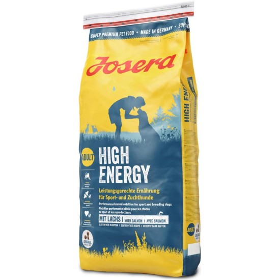 JOSERA High Energy (1 x 12.5 kg) | Adult | Premium Dry Food for Adult Active Dogs | Poultry & Salmon Oil | Ideal for Agile Breeding and Sports Dogs | Wheat Free | Dog Food | Pack of 1 JOSERA High Energy (1 x 12.5 kg) | Adult | Premium Dry Food for Adult Active Dogs | Poultry & Salmon Oil | Ideal for Agile Breeding and Sports Dogs | Wheat Free | Dog Food | Pack of 1
