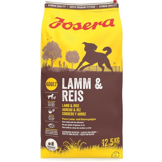 JOSERA Lamb & Rice (1 x 12.5 kg) | Adult | Premium Dry Food for Adult Dogs | Rice & Lamb as the Only Animal Protein Source | Particularly Well Tolerated | Wheat Free | Pack of 1 JOSERA Lamb & Rice (1 x 12.5 kg) | Adult | Premium Dry Food for Adult Dogs | Rice & Lamb as the Only Animal Protein Source | Particularly Well Tolerated | Wheat Free | Pack of 1