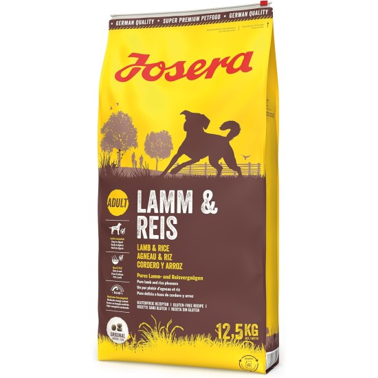 JOSERA Lamb & Rice (1 x 12.5 kg) | Adult | Premium Dry Food for Adult Dogs | Rice & Lamb as the Only Animal Protein Source | Particularly Well Tolerated | Wheat Free | Pack of 1 JOSERA Lamb & Rice (1 x 12.5 kg) | Adult | Premium Dry Food for Adult Dogs | Rice & Lamb as the Only Animal Protein Source | Particularly Well Tolerated | Wheat Free | Pack of 1