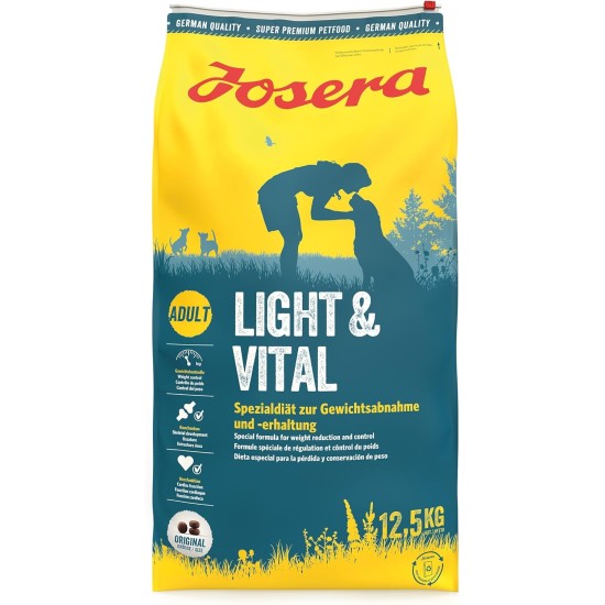 JOSERA Light & Vital (1 x 12.5 kg) | Adult | Premium Dry Food for Adult Dogs | Poultry & Pea | Low Fat and Lots of Protein for Weight Control | Wheat Free | Dog Food | Pack of 1 JOSERA Light & Vital (1 x 12.5 kg) | Adult | Premium Dry Food for Adult Dogs | Poultry & Pea | Low Fat and Lots of Protein for Weight Control | Wheat Free | Dog Food | Pack of 1