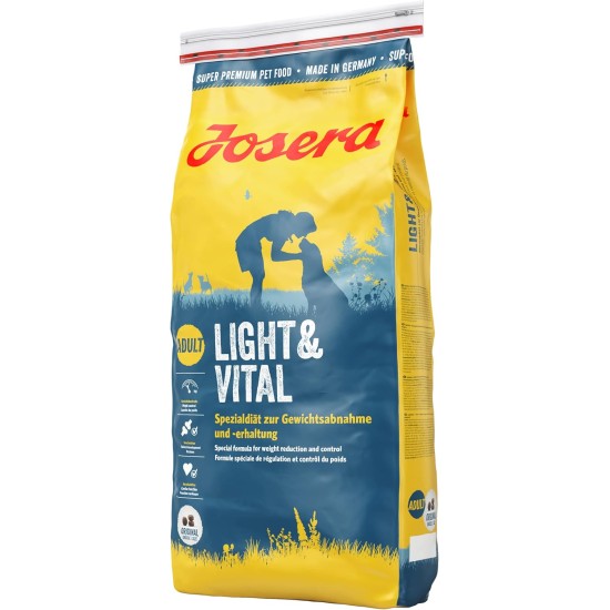 JOSERA Light & Vital (1 x 12.5 kg) | Adult | Premium Dry Food for Adult Dogs | Poultry & Pea | Low Fat and Lots of Protein for Weight Control | Wheat Free | Dog Food | Pack of 1 JOSERA Light & Vital (1 x 12.5 kg) | Adult | Premium Dry Food for Adult Dogs | Poultry & Pea | Low Fat and Lots of Protein for Weight Control | Wheat Free | Dog Food | Pack of 1