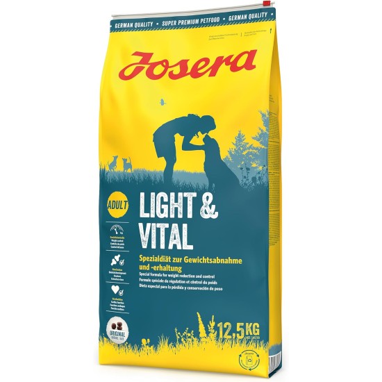 JOSERA Light & Vital (1 x 12.5 kg) | Adult | Premium Dry Food for Adult Dogs | Poultry & Pea | Low Fat and Lots of Protein for Weight Control | Wheat Free | Dog Food | Pack of 1 JOSERA Light & Vital (1 x 12.5 kg) | Adult | Premium Dry Food for Adult Dogs | Poultry & Pea | Low Fat and Lots of Protein for Weight Control | Wheat Free | Dog Food | Pack of 1