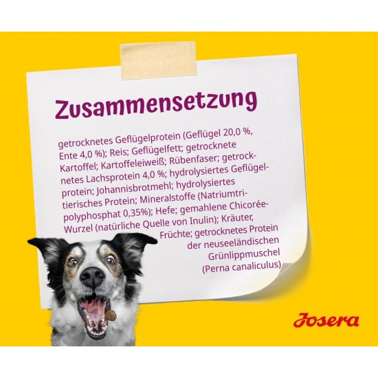 JOSERA MiniJunior Puppy Food for Small Breeds with Duck and Salmon, for Optimal Development, Super Premium Dry Food for Growing Dogs, Pack of 5 (5 x 900 Grams) JOSERA MiniJunior Puppy Food for Small Breeds with Duck and Salmon, for Optimal Development, Super Premium Dry Food for Growing Dogs, Pack of 5 (5 x 900 Grams)