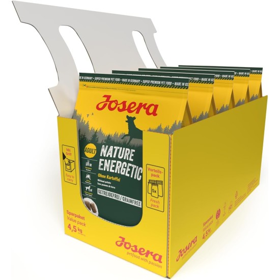 JOSERA Nature Energetic (1 x 12.5 kg) | Adult | Premium Dry Food for Adult & Sporty Dogs | Poultry & Peas & Sweet Potato - Without Potato | Grain-Free | Dog Food | Pack of 1 JOSERA Nature Energetic (1 x 12.5 kg) | Adult | Premium Dry Food for Adult & Sporty Dogs | Poultry & Peas & Sweet Potato - Without Potato | Grain-Free | Dog Food | Pack of 1