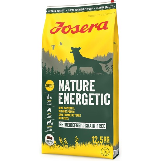 JOSERA Nature Energetic (1 x 12.5 kg) | Adult | Premium Dry Food for Adult & Sporty Dogs | Poultry & Peas & Sweet Potato - Without Potato | Grain-Free | Dog Food | Pack of 1 JOSERA Nature Energetic (1 x 12.5 kg) | Adult | Premium Dry Food for Adult & Sporty Dogs | Poultry & Peas & Sweet Potato - Without Potato | Grain-Free | Dog Food | Pack of 1