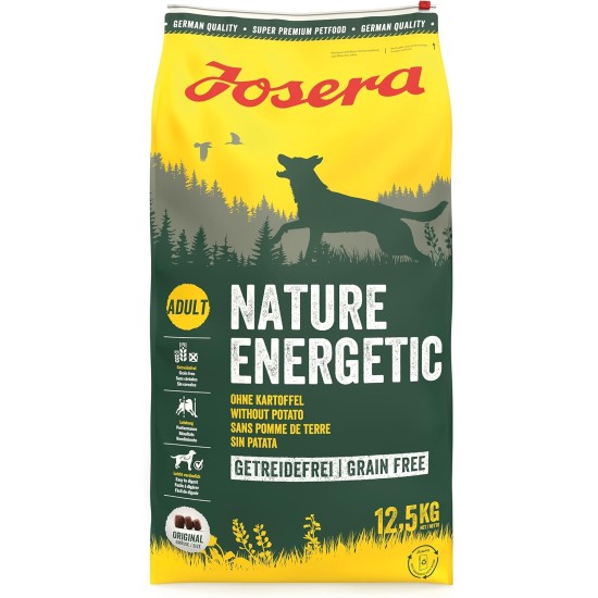 JOSERA Nature Energetic (1 x 12.5 kg) | Adult | Premium Dry Food for Adult & Sporty Dogs | Poultry & Peas & Sweet Potato - Without Potato | Grain-Free | Dog Food | Pack of 1 JOSERA Nature Energetic (1 x 12.5 kg) | Adult | Premium Dry Food for Adult & Sporty Dogs | Poultry & Peas & Sweet Potato - Without Potato | Grain-Free | Dog Food | Pack of 1