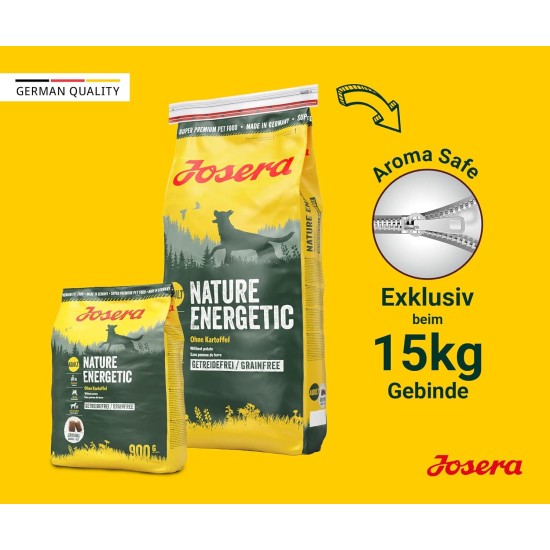 JOSERA Nature Energetic (1 x 12.5 kg) | Adult | Premium Dry Food for Adult & Sporty Dogs | Poultry & Peas & Sweet Potato - Without Potato | Grain-Free | Dog Food | Pack of 1 JOSERA Nature Energetic (1 x 12.5 kg) | Adult | Premium Dry Food for Adult & Sporty Dogs | Poultry & Peas & Sweet Potato - Without Potato | Grain-Free | Dog Food | Pack of 1