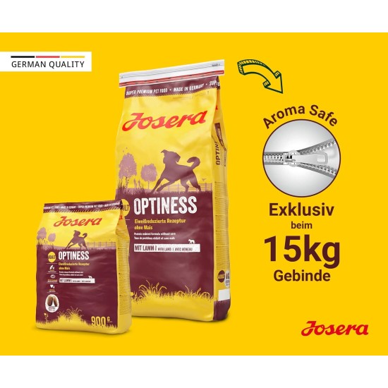 JOSERA Optiness (1 x 12.5 kg) | Adult | Premium Dry Food for Adult Dogs | Lamb & Poultry | Protein Reduced & No Corn | Wheat Free | Valuable Fatty Acids | Dog Food | Pack of 1 JOSERA Optiness (1 x 12.5 kg) | Adult | Premium Dry Food for Adult Dogs | Lamb & Poultry | Protein Reduced & No Corn | Wheat Free | Valuable Fatty Acids | Dog Food | Pack of 1