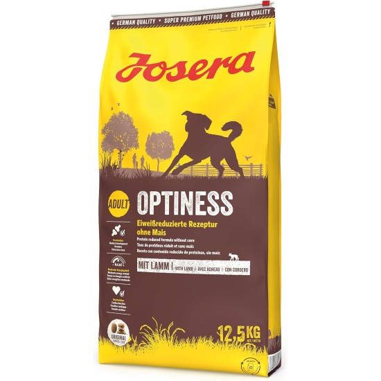 JOSERA Optiness (1 x 12.5 kg) | Adult | Premium Dry Food for Adult Dogs | Lamb & Poultry | Protein Reduced & No Corn | Wheat Free | Valuable Fatty Acids | Dog Food | Pack of 1 JOSERA Optiness (1 x 12.5 kg) | Adult | Premium Dry Food for Adult Dogs | Lamb & Poultry | Protein Reduced & No Corn | Wheat Free | Valuable Fatty Acids | Dog Food | Pack of 1