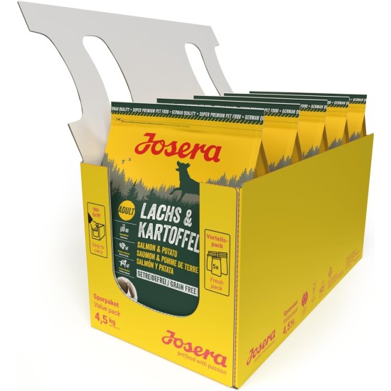 JOSERA Salmon & Potato (1 x 12.5 kg) | Adult | Premium Dry Food for Adult Dogs | Potato & Salmon as the Only Animal Protein Source | Grain-Free | Dog Food | Pack of 1 JOSERA Salmon & Potato (1 x 12.5 kg) | Adult | Premium Dry Food for Adult Dogs | Potato & Salmon as the Only Animal Protein Source | Grain-Free | Dog Food | Pack of 1