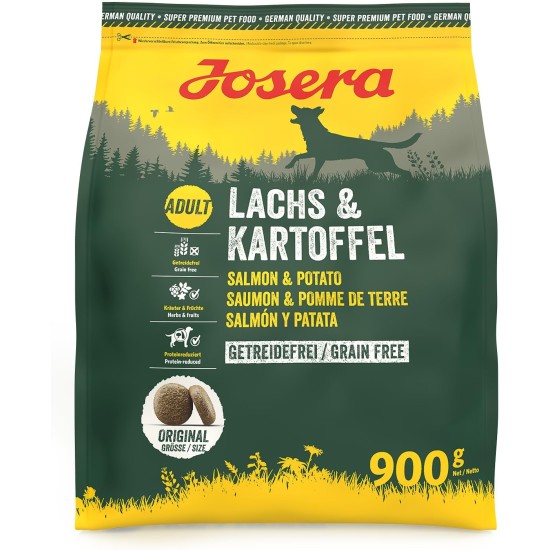 JOSERA Salmon & Potato (1 x 12.5 kg) | Adult | Premium Dry Food for Adult Dogs | Potato & Salmon as the Only Animal Protein Source | Grain-Free | Dog Food | Pack of 1 JOSERA Salmon & Potato (1 x 12.5 kg) | Adult | Premium Dry Food for Adult Dogs | Potato & Salmon as the Only Animal Protein Source | Grain-Free | Dog Food | Pack of 1