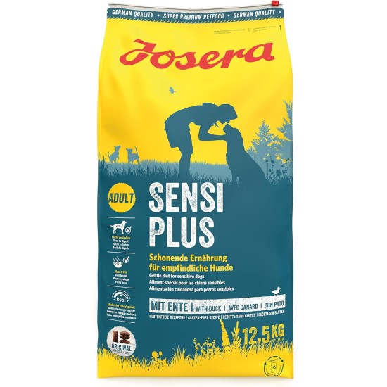 JOSERA SensiPlus (1 x 12.5 kg) | Adult | Premium Dry Food for Adult Sensitive Dogs | Duck & Rice | with Lots of Biotin for Healthy Skin & Coat | Wheat Free | Dog Food | Pack of 1 JOSERA SensiPlus (1 x 12.5 kg) | Adult | Premium Dry Food for Adult Sensitive Dogs | Duck & Rice | with Lots of Biotin for Healthy Skin & Coat | Wheat Free | Dog Food | Pack of 1