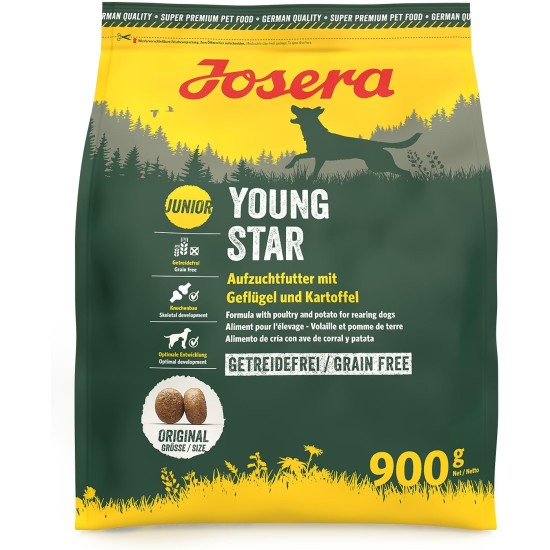 JOSERA YoungStar (1 x 12.5 kg) Junior Premium Dry Food for Growing Dogs, Poultry & Potato, Grain-Free, Puppy Food for Medium and Large Breeds, Dog Food, Pack of 1 JOSERA YoungStar (1 x 12.5 kg) Junior Premium Dry Food for Growing Dogs, Poultry & Potato, Grain-Free, Puppy Food for Medium and Large Breeds, Dog Food, Pack of 1